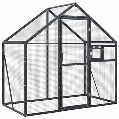 VidaXL Volière 179x100x185 m aluminium antracietkleurig VidaXL Volière 179x100x185 m aluminium antracietkleurig