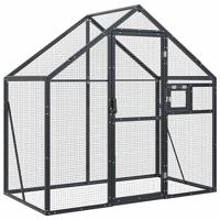 VidaXL Volière 179x100x185 m aluminium antracietkleurig - thumbnail