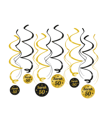 Classy Party Swirls Sarah 50 Jaar (12st)