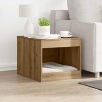 Kattenbakkast 47x59x42 cm bewerkt hout artisanaal eikenkleurig - thumbnail