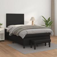 Boxspring met matras kunstleer zwart 120x190 cm - thumbnail