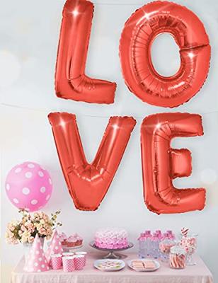 Folieballon Rood Letter &apos;E&apos; groot - thumbnail