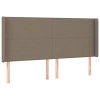 Hoofdbord met randen 183x16x118/128 cm stof taupe - thumbnail