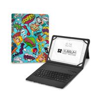 SUBBLIM Beschermhoes voor tablet 11 inch, met bluetooth-toetsenbord, Spaans toetsenbord, elastiek, oplaadpoort, ultra dun, Keytab Pro Trendy Comic - thumbnail