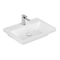 Wastafel Villeroy & Boch Subway 3.0 Met CeramicPlus 1 Kraangat Zonder Overloop 65x47x16.5 cm Wit Alpin - thumbnail