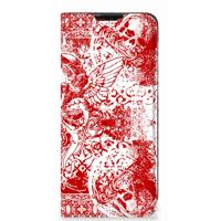 Mobiel BookCase Motorola Moto E7 Power | E7i Power Angel Skull Rood - thumbnail