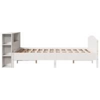 Bed met boekenkast zonder matras grenenhout wit 135x190 cm - thumbnail