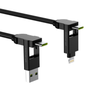 Rolling Square inCharge X Max | Alles in één kabel voor o.a. iPhone, Android, USB C en meer - Zwart - thumbnail