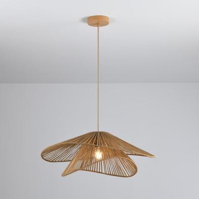 Hanglamp Avanta maronne due - Bruin - E27-fitting - IP20 voor binnen - Gevlochten papieren koord - Golvende vorm in tweevoud