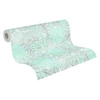 Livingwalls House of Turnowsky - Turquoise - Jungle Behang - 389054 - thumbnail