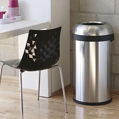 Simplehuman Afvalemmer Bullet Open 60 liter (zilver)