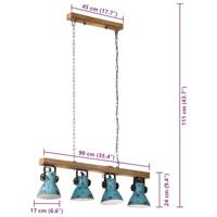 VidaXL Plafondlamp 25 w e27 90x24x111 cm verweerd blauw - thumbnail