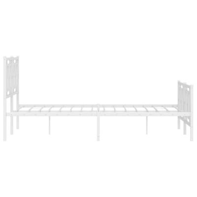 Bedframe met hoofd- en voeteneinde metaal wit 135x190 cm Bedframe met hoofd- en voeteneinde metaal wit 135x190 cm