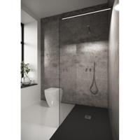 Inloopdouche Bellezza Bagno StabiLight 110x195 cm 8 mm Helder Glas Antikalk Inclusief Stabilisatiestang Met Verlichting Mat Zwart Bellezza Bagno - thumbnail