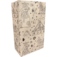 Zak | Blokbodemzak | Papier | 18/ 10x31cm | Feestelijk | bruin | 1000 stuks - thumbnail