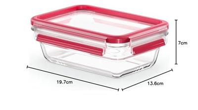 Emsa Clip & Close Glazen vershoudbakje, 0,7 L doos