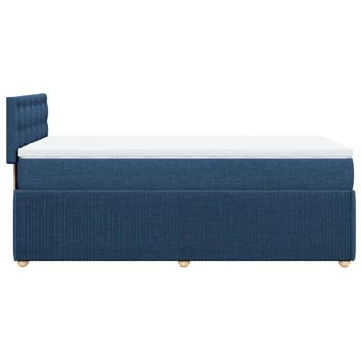 Boxspring met matras stof blauw 90x190 cm - thumbnail