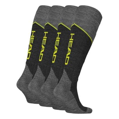 HEAD Skisokken Kneehigh 2-pack Grey Melange / Lime-35/38