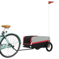 Fietstrailer 30 kg ijzer zwart en rood - thumbnail