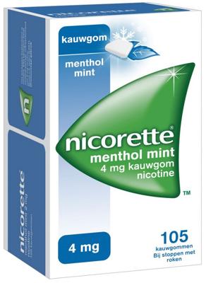 Nicorette Suikervrij Kauwgom Menthol Mint 4mg