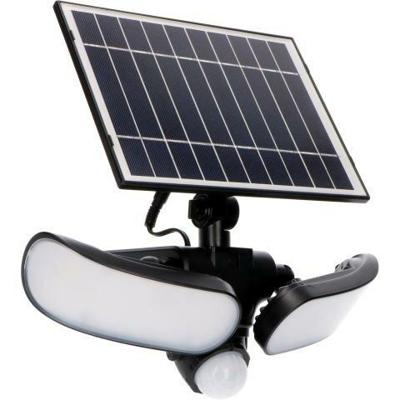 LED's Light Solar LED Buitenlamp met Bewegingssensor - 2 lichts - Automatisch aan/uit - Afneembaar paneel - Zwart
