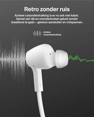 Belkin SoundForm ANC Oortjes met Draad met USB-C Connector, In-Ear Koptelefoon met Microfoon - Earbuds voor iPhone 17, iPhone 16, iPad Mini, Galaxy S25, Google Pixel 10, Android en Meer - Wit