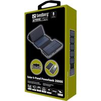 Sandberg Solar 6-Panel Powerbank 20000 Lithium-Polymeer (LiPo) 20000 mAh Zwart - thumbnail