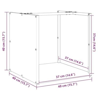 Brandhoutrek 40x40x40 cm koudgewalst staal antracietkleurig