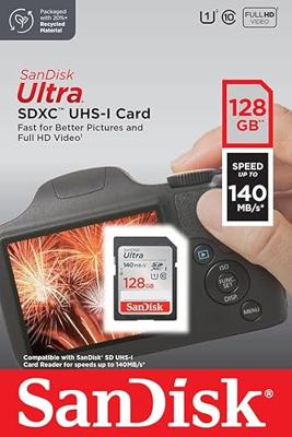 SanDisk SDXC Ultra 128GB (Class 10/UHS-I/140MB/s) SDHC-kaart 128 GB UHS-Class 1 Waterdicht, Schokbestendig