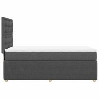 Boxspring met matras stof donkergrijs 100x200 cm - thumbnail