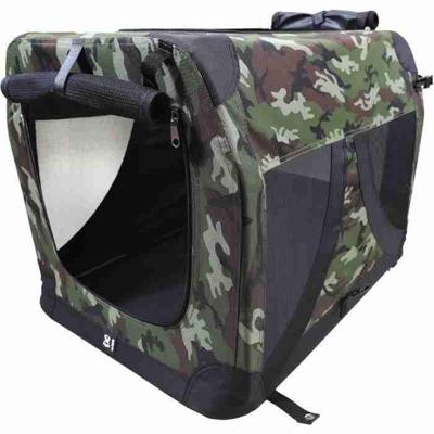 Transportbox - M PETS - COMFORTKRAT L - Camouflage - Opvouwbaar - Metalen frame - Ventilatieroosters