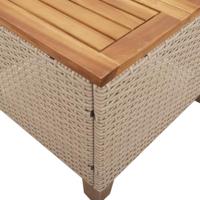 Tuintafel 45x45x37 cm poly rattan en acaciahout beige - thumbnail