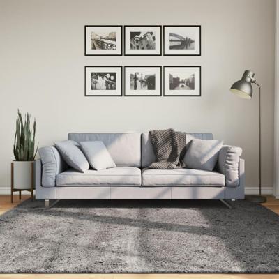 Vloerkleed HUARTE laagpolig zacht wasbaar 200x200 cm antraciet Vloerkleed HUARTE laagpolig zacht wasbaar 200x200 cm antraciet
