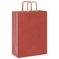 VidaXL Papieren zakken 250 st met hengsels 26x12x35 cm rood - thumbnail