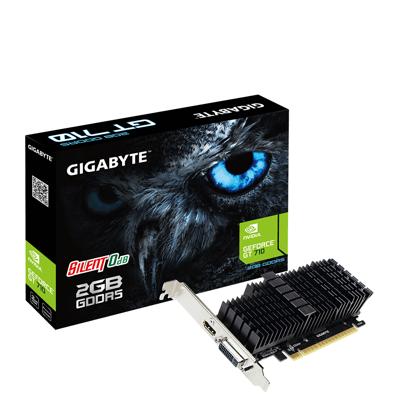 GV-N710D5SL-2GL - Grafische kaart - GF GT 710 - 2 GB GDDR5 - PCIe 2.0 x8 laag profiel - DVI, HDMI - zonder ventilator GV-N710D5SL-2GL - Grafische kaart - GF GT 710 - 2 GB GDDR5 - PCIe 2.0 x8 laag profiel - DVI, HDMI - zonder ventilator
