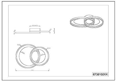 Trio Design plafondlampGranada 29watt grijs - 673810206