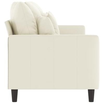 Driezitsbank 180 cm fluweel crèmekleurig