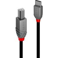 LINDY 36940 USB-kabel USB 2.0 USB-C stekker, USB-B stekker 0.50 m Zwart - thumbnail