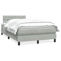 Boxspring met matras fluweel lichtgrijs 120x210 cm - thumbnail
