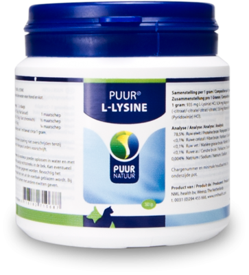 Puur L-Lysine (afweersysteem) voor hond en kat 50 g