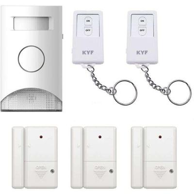 Uitbreidbare alarmset met bewegingsdetectie - KYF - 434MHz - Waarschuwingslampje - 3 deur-/raamsensoren - 2 afstandsbedieningen