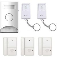 Uitbreidbare alarmset met bewegingsdetectie - KYF - 434MHz - Waarschuwingslampje - 3 deur-/raamsensoren - 2 afstandsbedieningen - thumbnail