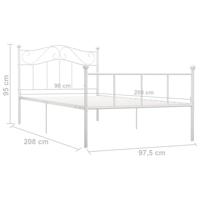 Bedframe metaal wit 90x200 cm - thumbnail