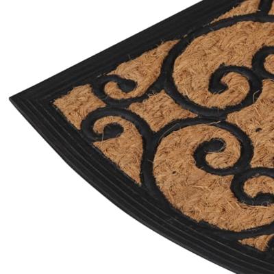 VidaXL Deurmat halfrond 45x75 cm rubber en kokosvezel