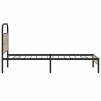 Bedframe zonder matras bewerkt hout gerookt eiken 100x190 cm - thumbnail