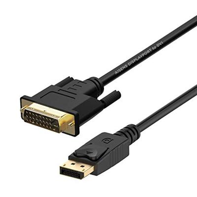 AISENS A125-0366 adapterkabel DisplayPort naar DVI-stekker naar DVI-stekker, zwart, 2,0 m