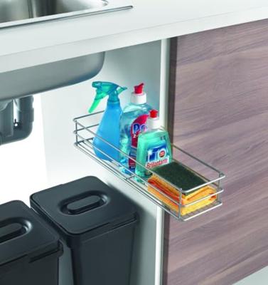 Metaltex smart kitchen schuifbaar mandje 12x42x7 cm zilver