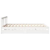 Bedframe zonder matras massief grenenhout wit 200x200 cm - thumbnail