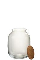 J-Line voorraadpot Roxy - glas|kurk - transparant - small - thumbnail