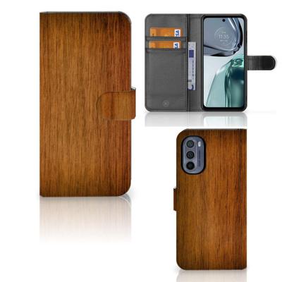 Motorola Moto G62 5G | Book Style Case | Donker Hout
